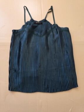 Storia Pleated Satin Cami Top Teal Green Small